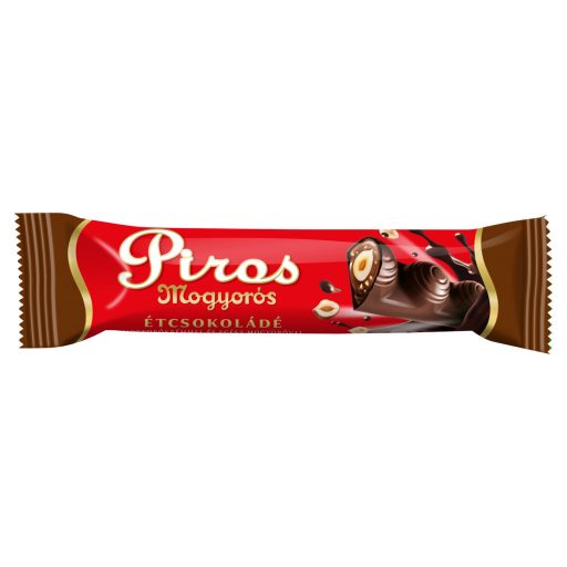 Piros Mogyorós étcsokoládé szelet 35g mogyorókrém - egész mogyoró