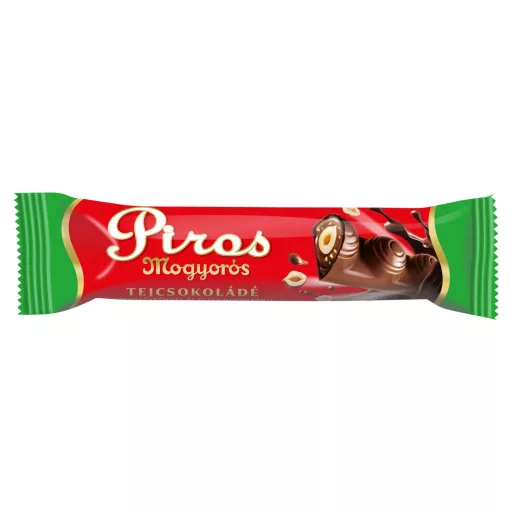 Piros Mogyorós tejcsokoládé szelet 35g mogyorókrém - egész mogyoró