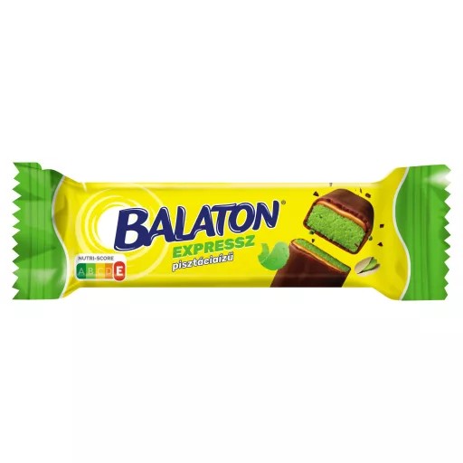 Balaton Expressz étcsokoládéval mártott pisztácia ízű szelet karamellel 35 g
