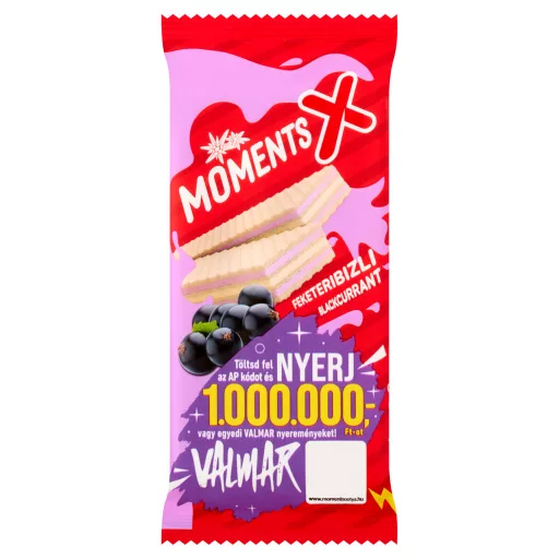 Moments X feketeribizlis és tejes krémmel töltött ostyaszelet 42 g 