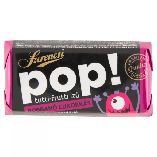 Szerencsi töltött tejcsokoládé 22g POP tutti frutti ízű robbanócukorkával