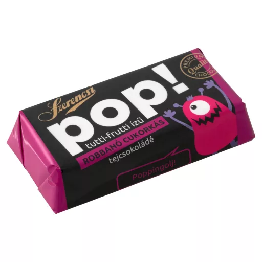 Szerencsi töltött tejcsokoládé 22g POP tutti frutti ízű robbanócukorkával