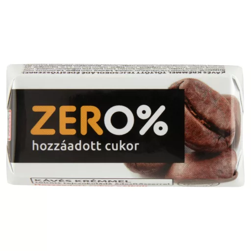 Szerencsi Zero% kávés krémmel töltött tejcsokoládé édesítőszerrel 21 g