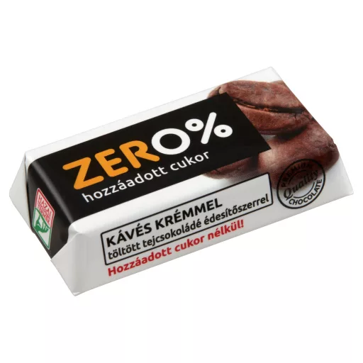Szerencsi Zero% kávés krémmel töltött tejcsokoládé édesítőszerrel 21 g