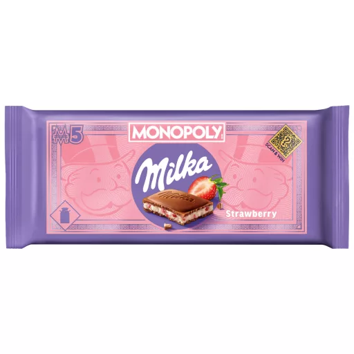Milka Alpesi Tej Felhasználásával Készült Tejcsokoládé Eperízű Krémmel Töltve 100 G