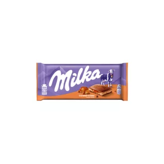   Milka alpesi tejcsokoládé karamellízű tejes krémtöltelékkel és karamellás töltelékkel 100 g
