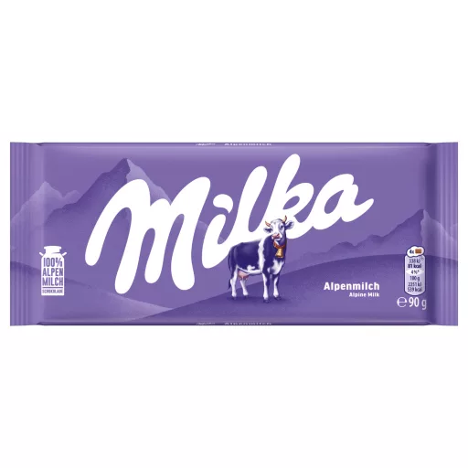 Milka alpesi tej felhasználásával készült tejcsokoládé 90 g