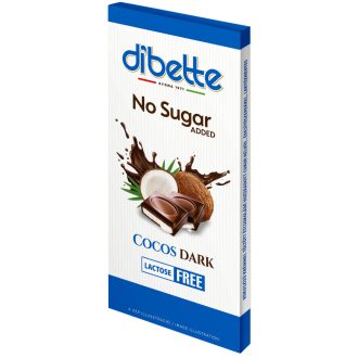   Dibette NAS töltött étcsokoládé 80g kókusz ízű krémmel HCN laktózm malt. 52% kakaó
