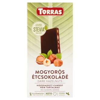   Torras mogyorós étcsokoládé hozzáadott cukor nélkül, édesítőszerrel 125 g