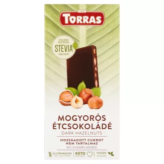   Torras mogyorós étcsokoládé hozzáadott cukor nélkül, édesítőszerrel 125 g