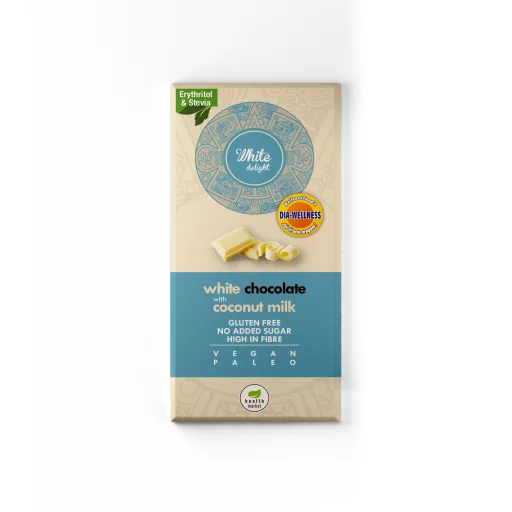 Dia-Wellness - Health Market White Delight Kókusztejes fehércsokoládé 80g