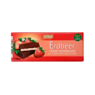 Böhme táblás krémcsokoládé 100g Erdbeere