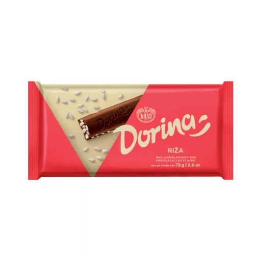 Dorina táblás tejcsokoládé 75g rizzsel