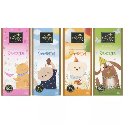 Szamos táblás tejcsokoládé 100g kutya, cica