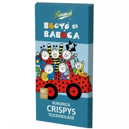 Szerencsi táblás tejcsokoládé 85g Bogyó&Babóca kukorica crispy-vel