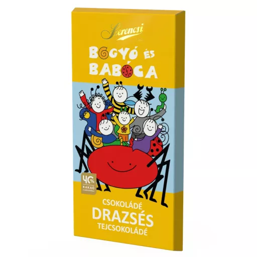 Szerencsi táblás tejcsokoládé 90g Bogyó&Babóca színes csokoládé drazséval