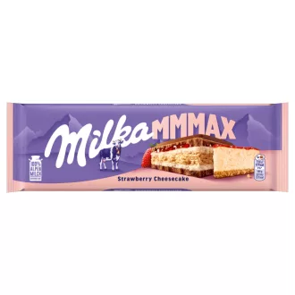   Milka alpesi tejcsokoládé sajttortaízű krémtöltelékkel, epres töltelékkel és keksszel 300 g