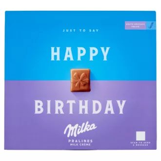   Milka Happy Birthday Alpesi Tejcsokoládé Praliné Tejes Krémtöltelékkel 20 Db 110 G