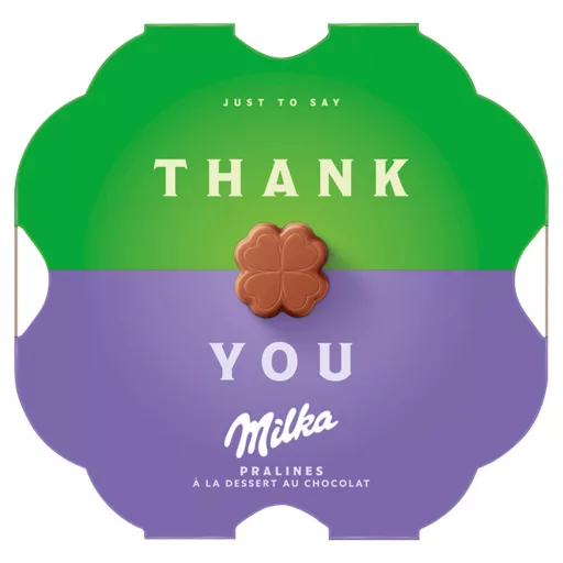 Milka Thank You Alpesi Tejcsokoládé Praliné Kakaós Krémtöltelékkel 44 G