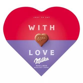   Milka I love Milka alpesi tejcsokoládé praliné mogyorós krémtöltelékkel 44 g
