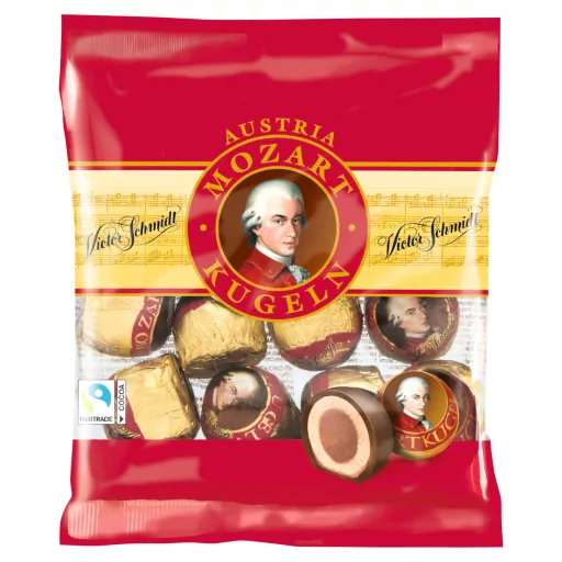 Victor Schmidt Mozart Kugeln marcipánnal és nugátkrémmel töltött csokoládé praliné 148 g