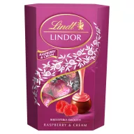   Lindt Lindor tejcsokoládé praliné lágyan olvadó málnás-tejszínes töltelékkel 200 g