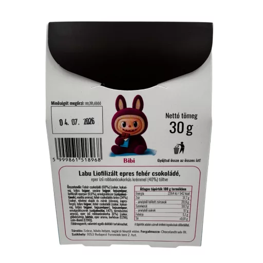 Labu'Chocolate csokoládé 30g - Epres fehér csokoládé (Bibi)