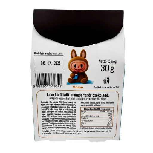 Labu'Chocolate csokoládé 30g - Mangós fehér csokoládé (Momo)