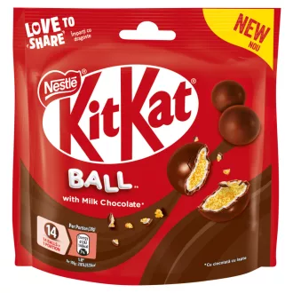   KitKat Ball ropogós búzapehelygolyók fehér krémmel és tejcsokoládéval bevonva 140 g
