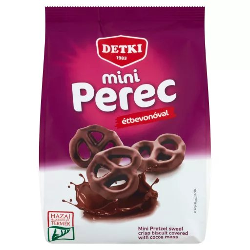 Detki Mini Perec omlós édes keksz 160g kakaós étbevonómasszával teljesen mártva
