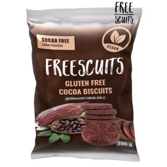   FreeScuits gluténmentes keksz édesítőszerrel 200g kakaós