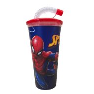 Szívószálas pohár csokis keksszel 10g  Pókember