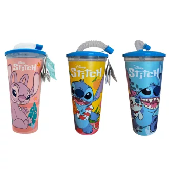 Szívószálas pohár csokis keksszel 10g Stitch többféle
