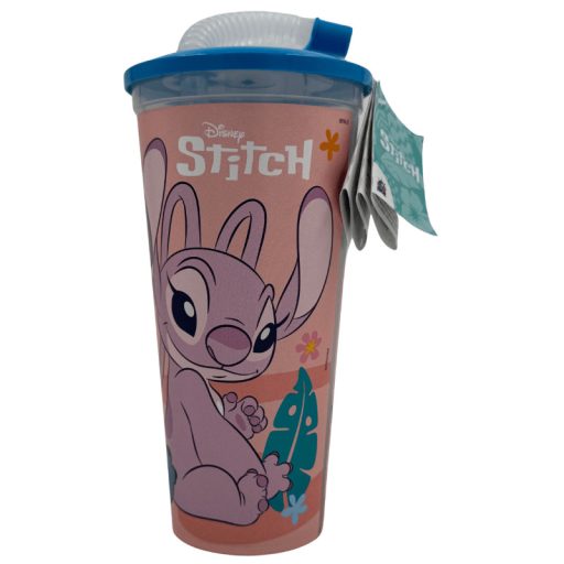 Szívószálas pohár csokis keksszel 10g – Angel - Rózsaszín