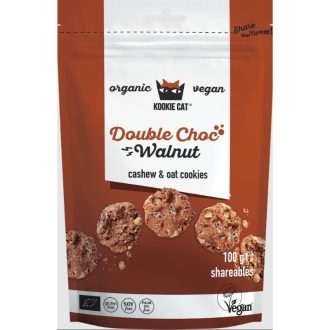 Kookie Cat mini keksz 100g dupla csoki dió Bio