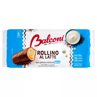   Balconi piskótatekercs 222g rollino latte - csokimártott tejszínes kr. 6x37g