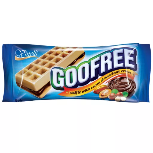 GooFree töltött gofri 50g kakaós-mogyorós