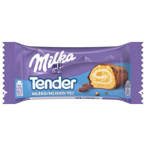 Milka Tender Piskótatekercs Tejes Krémtöltelékkel Tejcsokoládéval Mártva 37 G