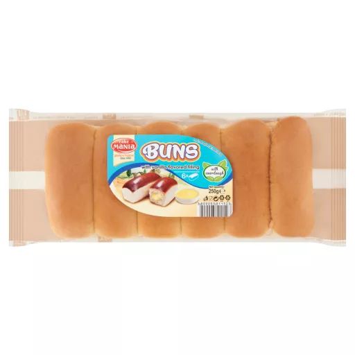 Cake Mania Buns töltött molnárka kovásszal 250g (6db) vanília krémmel