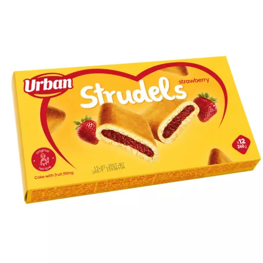Urban Strudels Strawberry-vanilla epres gyümölcsös töltelékű sütemény 240g