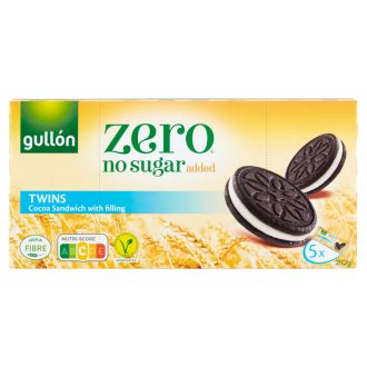   Gullón Zero kakaós keksz krém töltelékkel, édesítőszerrel 5 x 42 g (210 g)