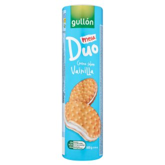   Gullón MegaDuo szendvicskeksz vanília ízesítésű krémmel töltve 500 g