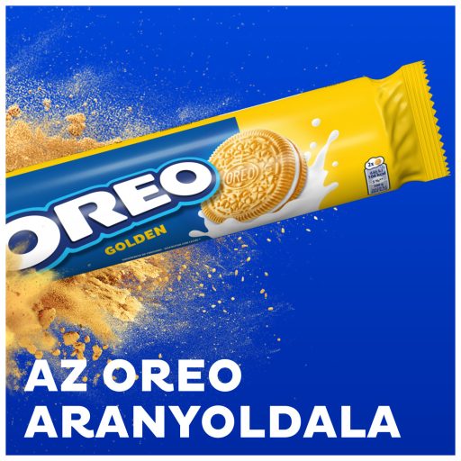 OREO Golden Vaníliaízű Töltött Keksz, vegetáriánusok is fogyaszthatják, 14 db keksz 154 g