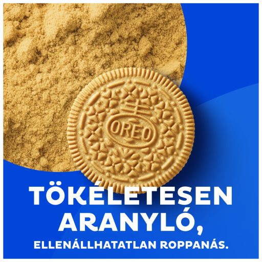 OREO Golden Vaníliaízű Töltött Keksz, vegetáriánusok is fogyaszthatják, 14 db keksz 154 g