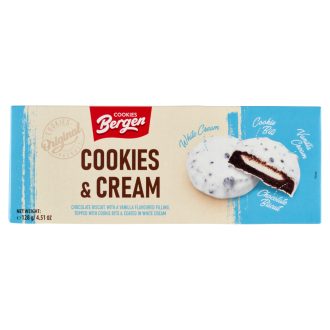 Bergen töltött keksz 128g Cookie and Cream