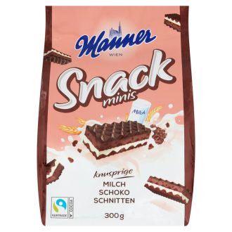   Manner Snack ropogós kakaós ostya tejszínes- és kakaós krémmel töltve, kekszdarabkákkal 300 g