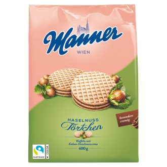 Manner kakaós-mogyorókrémmel töltött ostya 400 g