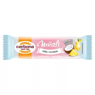   Cerbona Piña Colada ízű, kókuszos-ananászos müzliszelet, joghurtos bevonó talppal 20 g