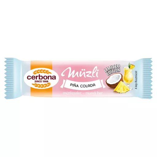 Cerbona Piña Colada ízű, kókuszos-ananászos müzliszelet, joghurtos bevonó talppal 20 g