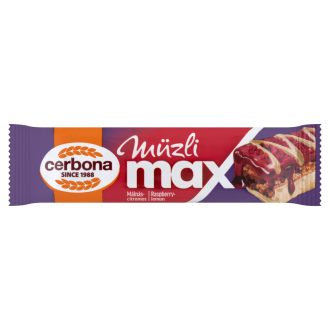 Cerbona Müzli Max málnás-citromos müzliszelet 30 g